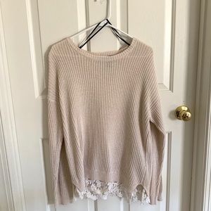 Forever 21 Cream Lace Sweater